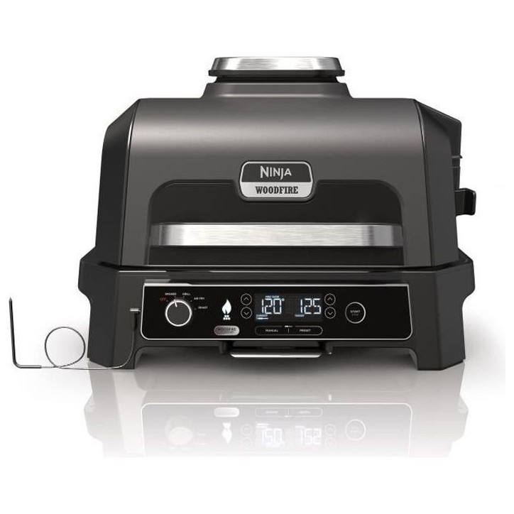 Barbecue électrique et fumoir NINJA - Woodfire Pro XL OG850EU - 4 programmes de cuisson - Thermosonde intégrée Barbecue électrique et fumoir NINJA - Woodfire Pro XL OG850EU - 4 programmes de cuisson - Thermosonde intégrée