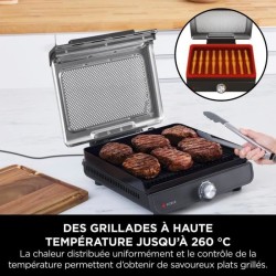 Grill et plancha NINJA - Sizzle GR101EU - Surface 34x8x13,5cm - Jusqu'