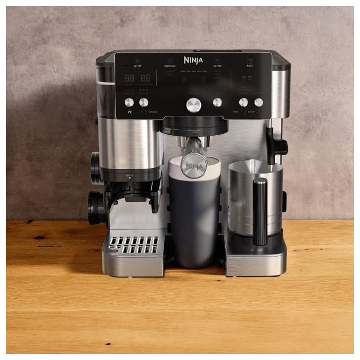 Machine a café 2-en-1 - NINJA LUXE™ - Café Essential Series - ES501EU - 1650 W - 9/11 bars - 250 gr - Noir / Inox Machine a café 2-en-1 - NINJA LUXE™ - Café Essential Series - ES501EU - 1650 W - 9/11 bars - 250 gr - Noir / Inox