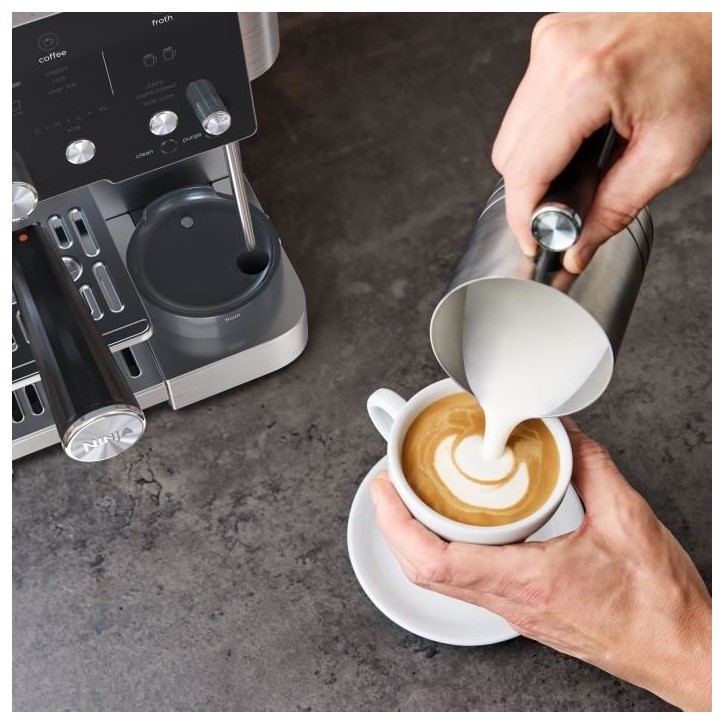 Machine a café 2-en-1 - NINJA LUXE™ - Café Essential Series - ES501EU - 1650 W - 9/11 bars - 250 gr - Noir / Inox Machine a café 2-en-1 - NINJA LUXE™ - Café Essential Series - ES501EU - 1650 W - 9/11 bars - 250 gr - Noir / Inox