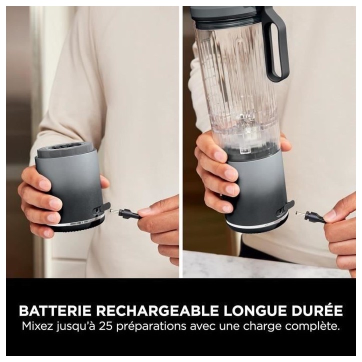 Blender portable NINJA Blast Max - BC251EUGY - bol 530 ml - autonomie 2h - sans fil - sans BPA - gris Blender portable NINJA Blast Max - BC251EUGY - bol 530 ml - autonomie 2h - sans fil - sans BPA - gris