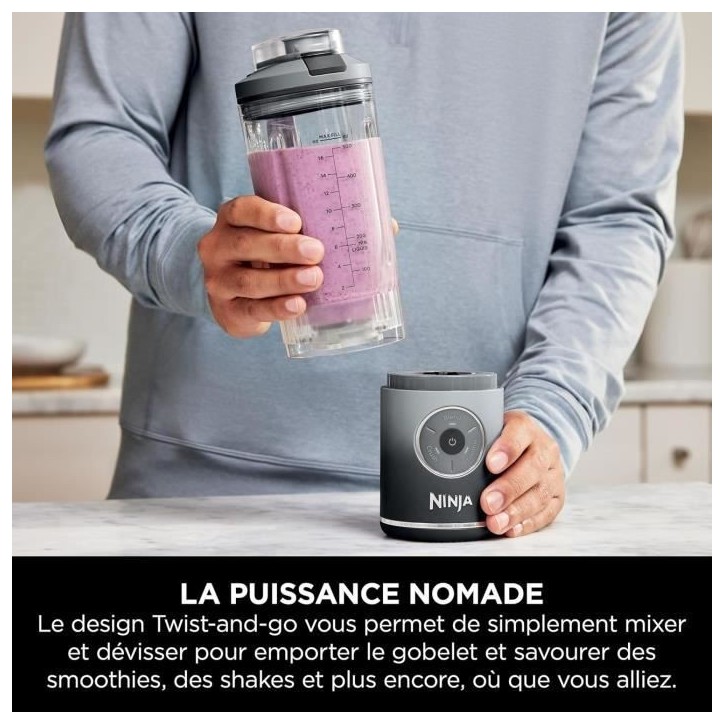 Blender portable NINJA Blast Max - BC251EUGY - bol 530 ml - autonomie 2h - sans fil - sans BPA - gris Blender portable NINJA Blast Max - BC251EUGY - bol 530 ml - autonomie 2h - sans fil - sans BPA - gris