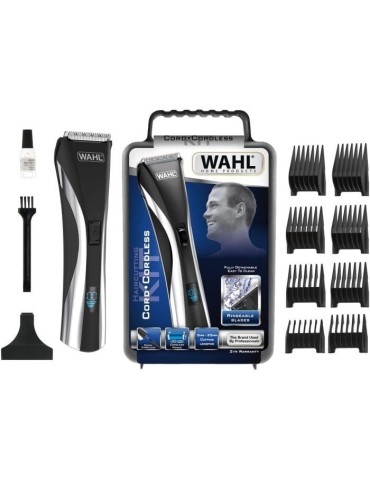 Tondeuse cheveux et barbe - WAHL Hair & Beard LCD - Lames démontables et rinçables - 60 min d'autonomie