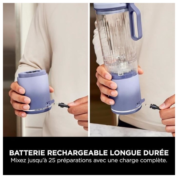 Blender portable NINJA Blast Max - BC251EULD - bol 530 ml - autonomie 2h - sans fil - sans BPA - lavande Blender portable NINJA Blast Max - BC251EULD - bol 530 ml - autonomie 2h - sans fil - sans BPA - lavande