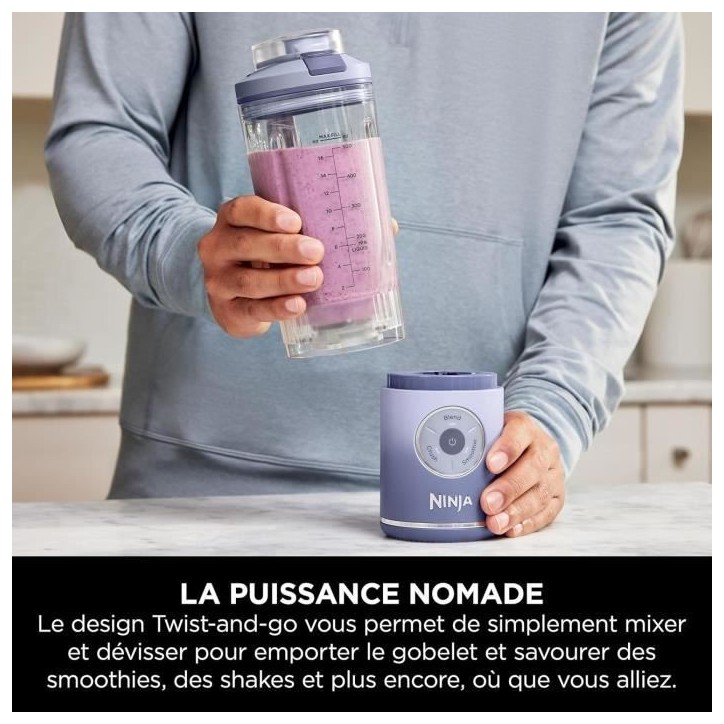 Blender portable NINJA Blast Max - BC251EULD - bol 530 ml - autonomie 2h - sans fil - sans BPA - lavande Blender portable NINJA Blast Max - BC251EULD - bol 530 ml - autonomie 2h - sans fil - sans BPA - lavande