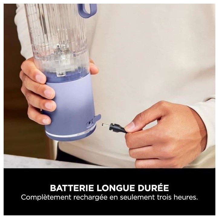 Blender portable NINJA Blast Max - BC251EULD - bol 530 ml - autonomie 2h - sans fil - sans BPA - lavande Blender portable NINJA Blast Max - BC251EULD - bol 530 ml - autonomie 2h - sans fil - sans BPA - lavande