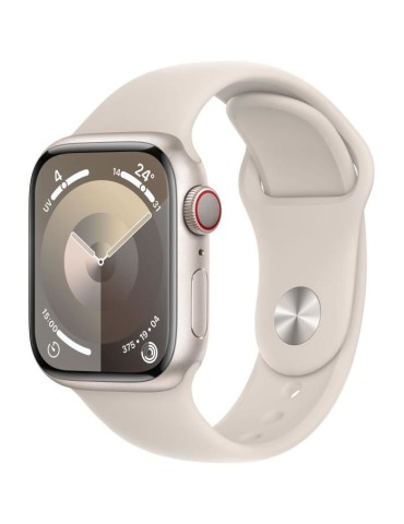 Apple Watch Series 9 GPS - 41mm - Boîtier Starlight Aluminium - Bracelet Starlight Sport Band - S/M