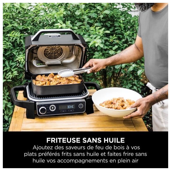 Barbecue électrique et fumoir NINJA - Woodfire OG701EU - 7 programmes de cuisson Barbecue électrique et fumoir NINJA - Woodfire OG701EU - 7 programmes de cuisson