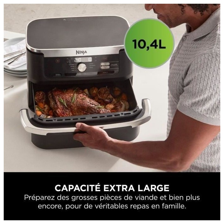 Friteuse sans huile NINJA - Foodi Flex AF500EU - Capacité 10,4L - 7 programmes de cuisson - 2470W Friteuse sans huile NINJA - Foodi Flex AF500EU - Capacité 10,4L - 7 programmes de cuisson - 2470W