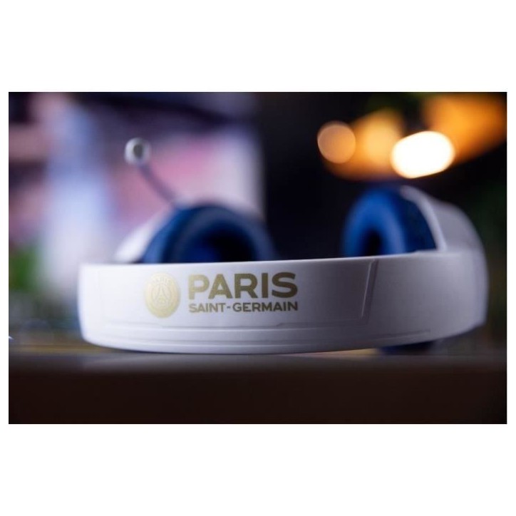 Casque gaming filaire - KONIX - Micro 45° - Câble 1,5 m - Blanc et bleu - Confort Soft Touch Casque gaming filaire - KONIX - Micro 45° - Câble 1,5 m - Blanc et bleu - Confort Soft Touch