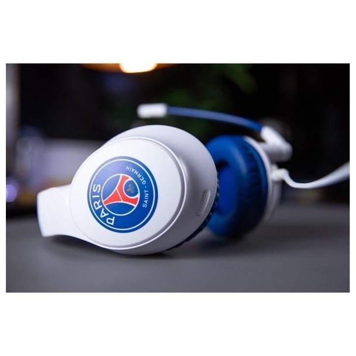 Casque gaming filaire - KONIX - Micro 45° - Câble 1,5 m - Blanc et bleu - Confort Soft Touch Casque gaming filaire - KONIX - Micro 45° - Câble 1,5 m - Blanc et bleu - Confort Soft Touch