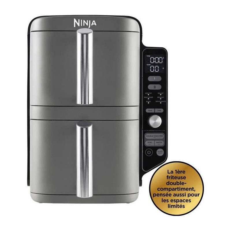Friteuse sans huile NINJA - Double Stack XL SL400EU - Capacité 9,5L - Friteuse sans huile NINJA - Double Stack XL SL400EU - Capacité 9,5L -