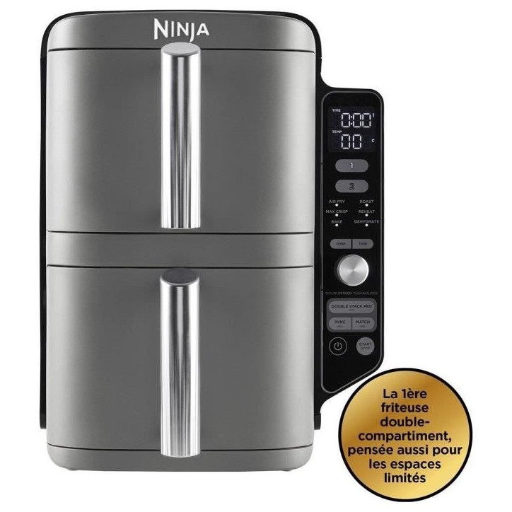 Friteuse sans huile NINJA - Double Stack XL SL400EU - Capacité 9,5L - 6 programmes de cuisson - 2470W Friteuse sans huile NINJA - Double Stack XL SL400EU - Capacité 9,5L - 6 programmes de cuisson - 2470W