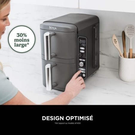 Friteuse sans huile NINJA - Double Stack XL SL400EU - Capacité 9,5L - 6 programmes de cuisson - 2470W