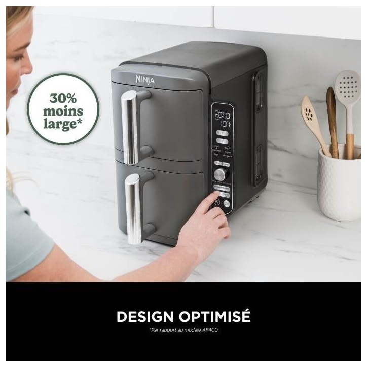 Friteuse sans huile NINJA - Double Stack XL SL400EU - Capacité 9,5L - 6 programmes de cuisson - 2470W Friteuse sans huile NINJA - Double Stack XL SL400EU - Capacité 9,5L - 6 programmes de cuisson - 2470W