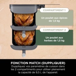 Friteuse sans huile NINJA - Double Stack XL SL400EU - Capacité 9,5L -