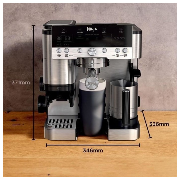 Machine a café - NINJA - ES601EU Luxe Premier - 1650 W - 2 Litres - Acier inoxydable