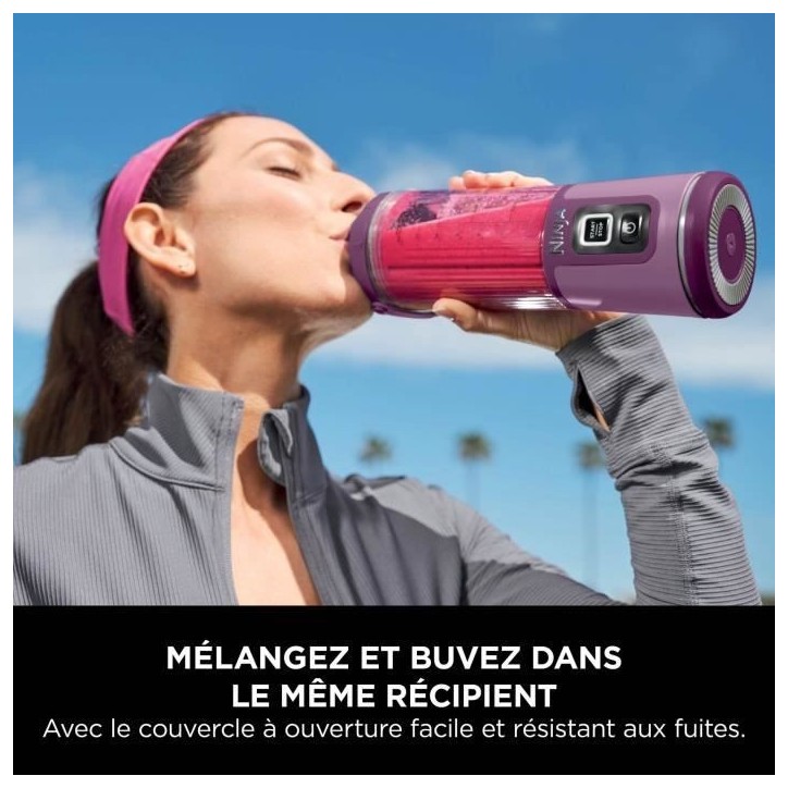 Blender portable Ninja Blast - BC151EUPR - bol 530 ml - autonomie 2h - sans fil - sans BPA - violet Blender portable Ninja Blast - BC151EUPR - bol 530 ml - autonomie 2h - sans fil - sans BPA - violet