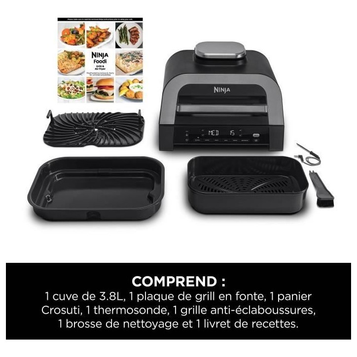 Grill & Friteuse sans huile - NINJA - MAX 6-en-1 DG551EU - 1760 W - 6 modes de cuisson - Gris Grill & Friteuse sans huile - NINJA - MAX 6-en-1 DG551EU - 1760 W - 6 modes de cuisson - Gris