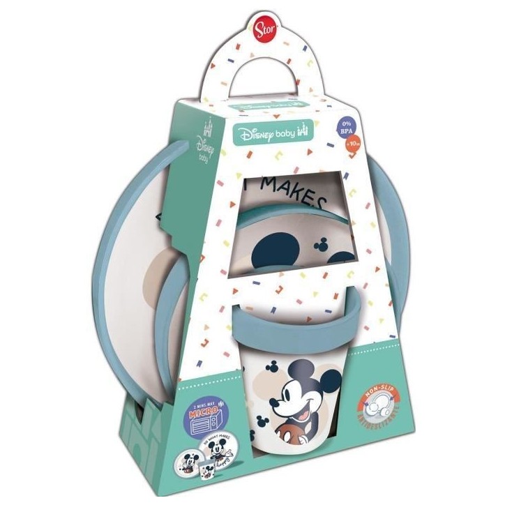 Coffret repas - THERMOBABY - 3 pieces - Bol, assiette et gobelet - Minnie