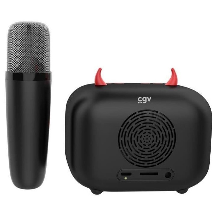 Kit karaoké / Enceinte Bluetooth et micro sans fil - CGV - DIABLO, Effets voix magiques, Autonomie 8h, Recharge USB