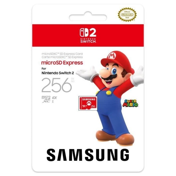 Carte mémoire Micro SD Express 256Go Samsung pour Nintendo Switch 2 Carte mémoire Micro SD Express 256Go Samsung pour Nintendo Switch 2