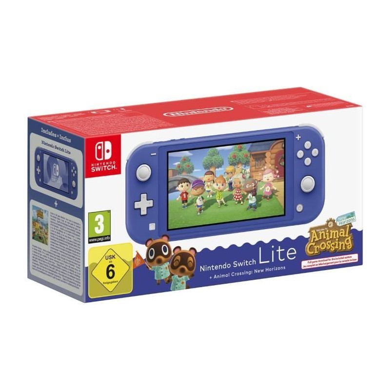 Console portable Nintendo Switch Lite • Bleu + Animal Crossing: New Console portable Nintendo Switch Lite • Bleu + Animal Crossing: New