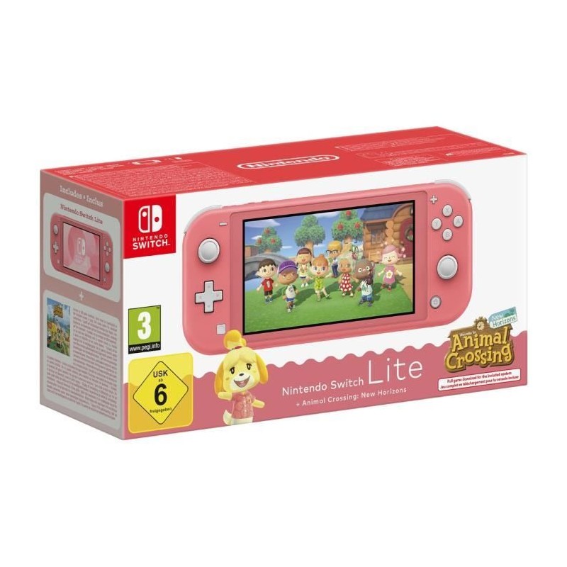 Console portable Nintendo Switch Lite • Corail + Animal Crossing: Ne Console portable Nintendo Switch Lite • Corail + Animal Crossing: Ne