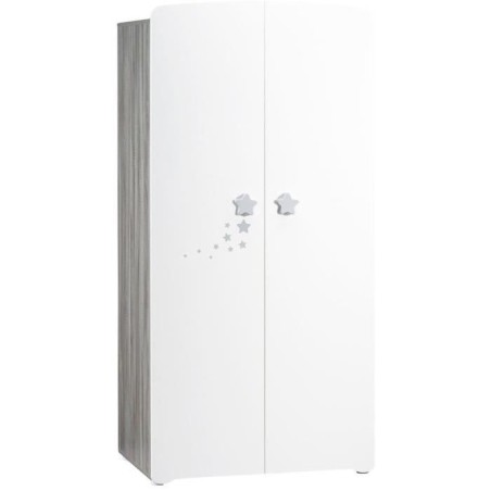 Armoire bébé Nao - MDF - Blanc - 2 portes - 85 x 175 x 56 cm - BABY