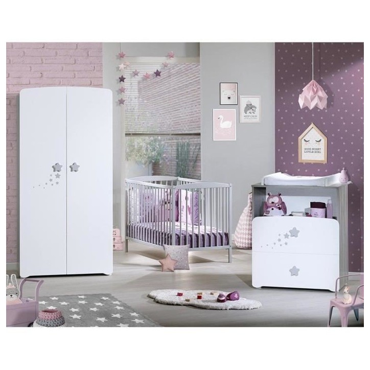 Armoire bébé Nao - MDF - Blanc - 2 portes - 85 x 175 x 56 cm - BABY PRICE Armoire bébé Nao - MDF - Blanc - 2 portes - 85 x 175 x 56 cm - BABY PRICE