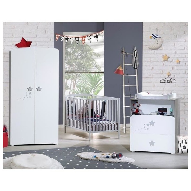 Armoire bébé Nao - MDF - Blanc - 2 portes - 85 x 175 x 56 cm - BABY PRICE Armoire bébé Nao - MDF - Blanc - 2 portes - 85 x 175 x 56 cm - BABY PRICE