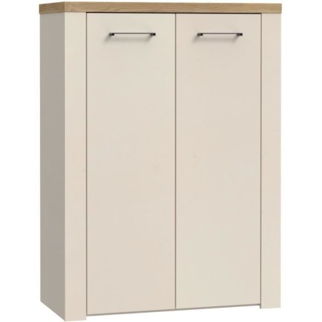 Armoire a chaussures - NELLEKE - Sable / Bois - 2 portes - 20 paires -
