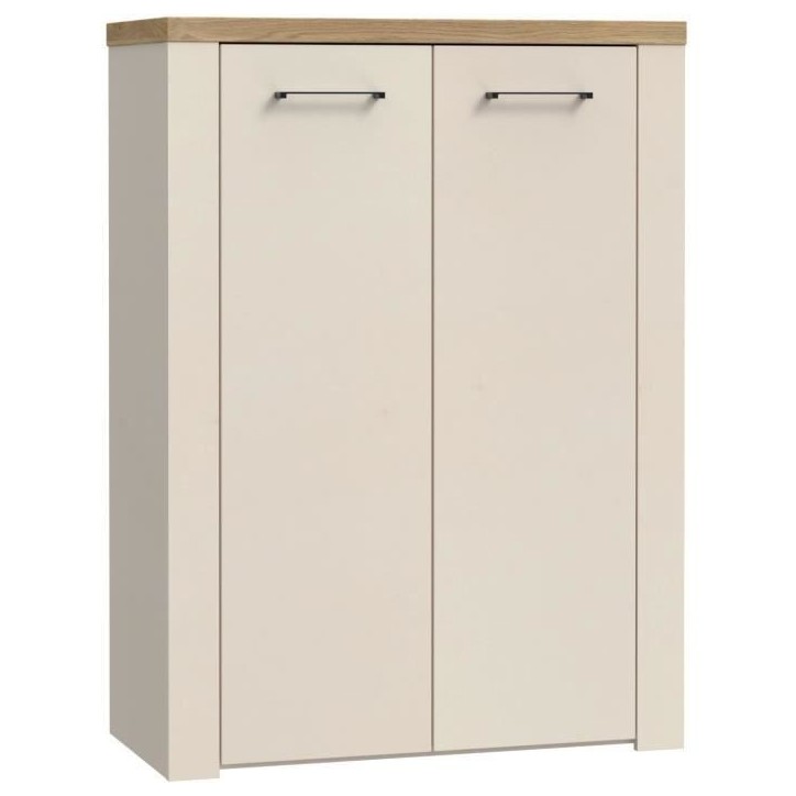 Armoire a chaussures - NELLEKE - Sable / Bois - 2 portes - 20 paires - 86,3 x 41,3 x 118,3 cm Armoire a chaussures - NELLEKE - Sable / Bois - 2 portes - 20 paires - 86,3 x 41,3 x 118,3 cm