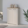 Armoire a chaussures - NELLEKE - Sable / Bois - 2 portes - 20 paires -