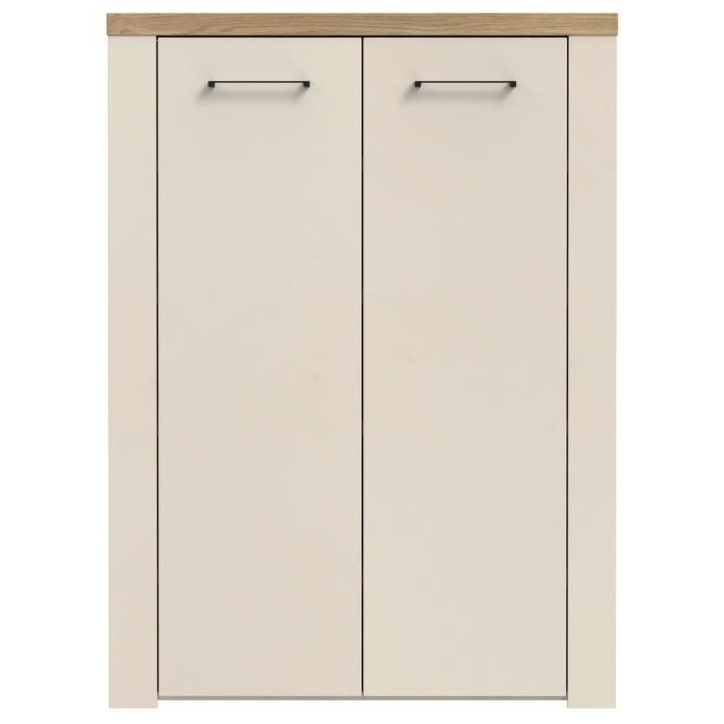 Armoire a chaussures - NELLEKE - Sable / Bois - 2 portes - 20 paires - 86,3 x 41,3 x 118,3 cm Armoire a chaussures - NELLEKE - Sable / Bois - 2 portes - 20 paires - 86,3 x 41,3 x 118,3 cm