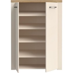 Armoire a chaussures - NELLEKE - Sable / Bois - 2 portes - 20 paires -