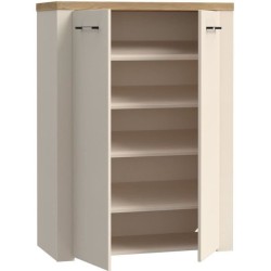Armoire a chaussures - NELLEKE - Sable / Bois - 2 portes - 20 paires -