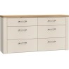 Commode - NELLEKE - 6 tiroirs - Sable / Bois - L156,3 x P41,3 x H83,1