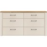 Commode - NELLEKE - 6 tiroirs - Sable / Bois - L156,3 x P41,3 x H83,1