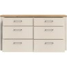 Commode - NELLEKE - 6 tiroirs - Sable / Bois - L156,3 x P41,3 x H83,1