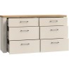 Commode - NELLEKE - 6 tiroirs - Sable / Bois - L156,3 x P41,3 x H83,1