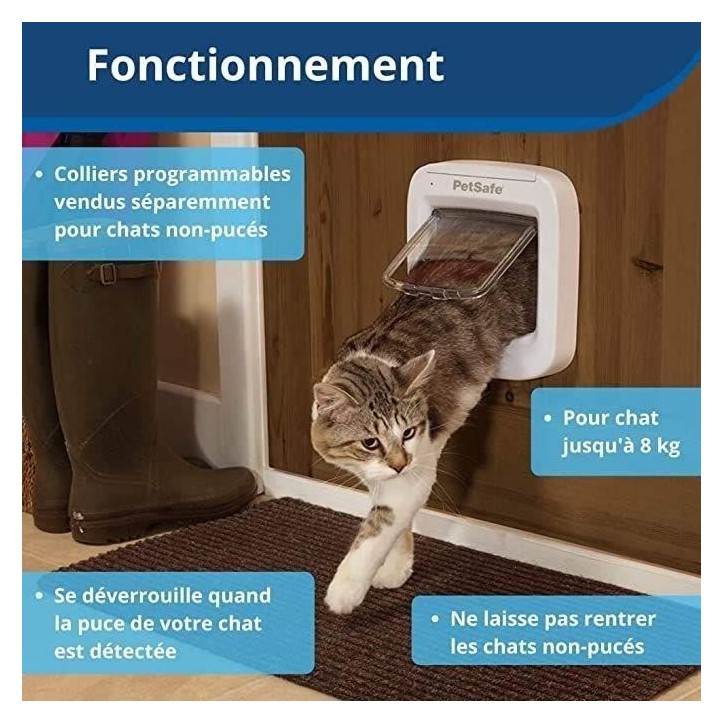 PetSafe- Chatiere a puce électronique PPA19-16145, chatiere a piles, verrouillage a 4 Positions - 22 x 23.9 cm Installation Fac PetSafe- Chatiere a puce électronique PPA19-16145, chatiere a piles, verrouillage a 4 Positions - 22 x 23.9 cm Installation Fac