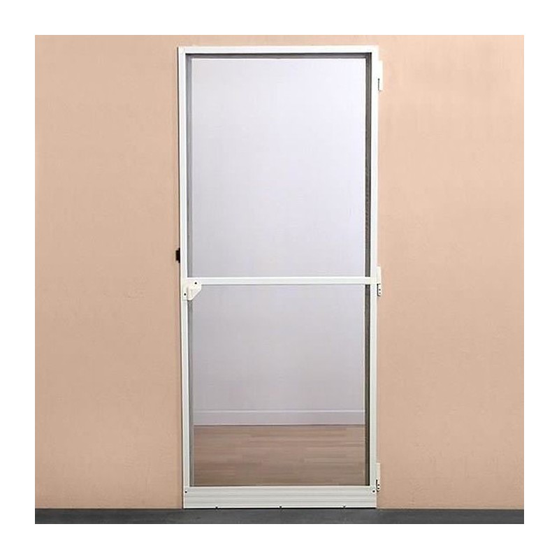 Moustiquaire porte battante L100 cm x H220 cm - Aluminium blanc Moustiquaire porte battante L100 cm x H220 cm - Aluminium blanc
