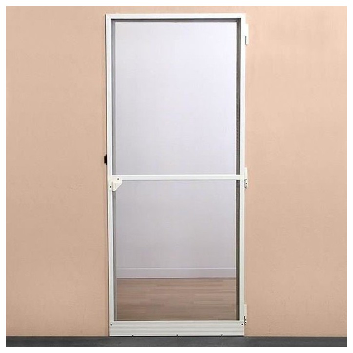 Moustiquaire porte battante L100 cm x H220 cm - Aluminium blanc Moustiquaire porte battante L100 cm x H220 cm - Aluminium blanc