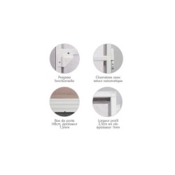 Moustiquaire porte battante L100 cm x H220 cm - Aluminium blanc