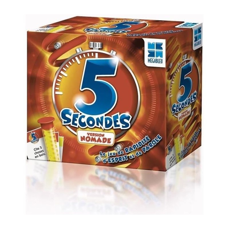 Jeu de société Voyage - MEGABLEU - 5 Secondes Nomade - Jeu d'ambianc