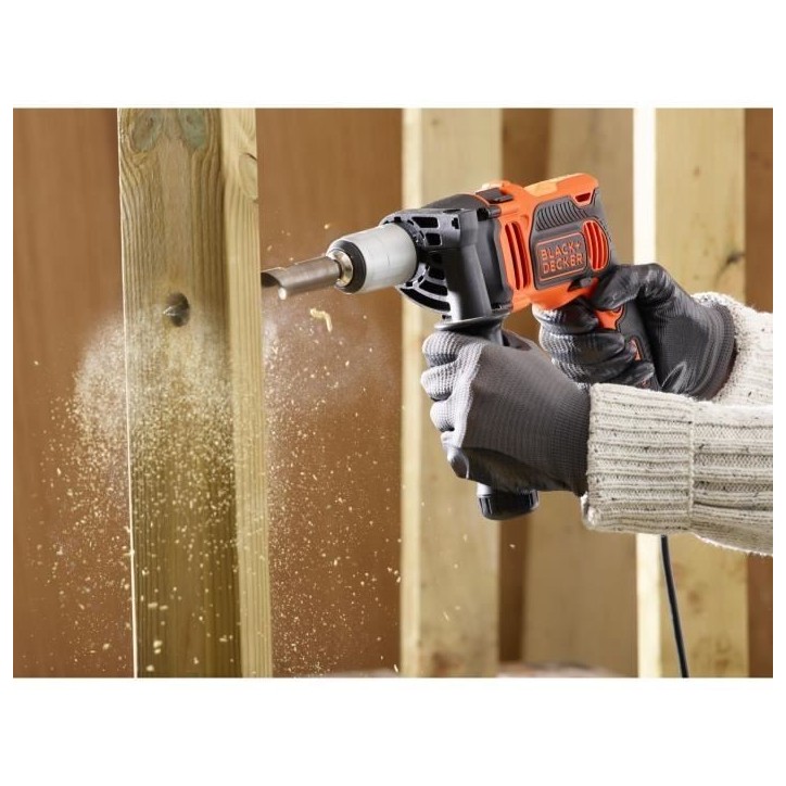 Perceuse a percussion filaire - 850W -BLACK+DECKER - BEH850-QS - avec 6 mecges Perceuse a percussion filaire - 850W -BLACK+DECKER - BEH850-QS - avec 6 mecges