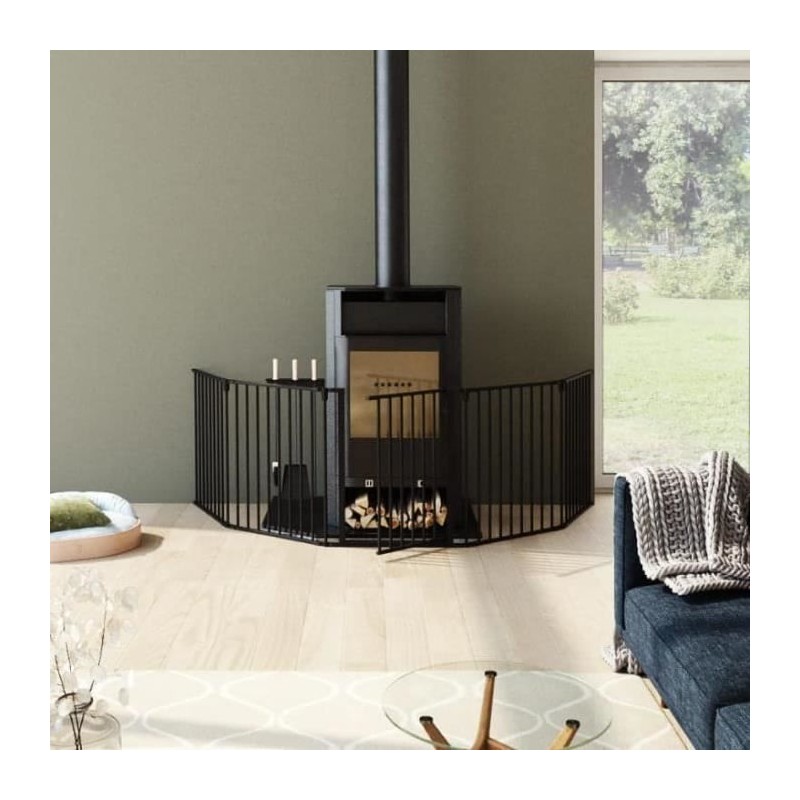 Barriere pare-feu de cheminée ou poele a bois 6 pans - 360 cm - Noir Barriere pare-feu de cheminée ou poele a bois 6 pans - 360 cm - Noir