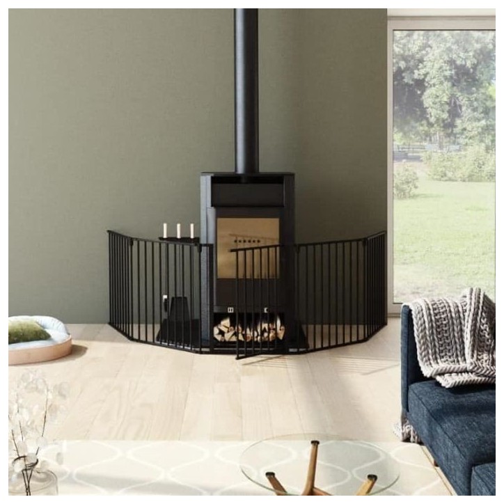 Barriere pare-feu de cheminée ou poele a bois 6 pans - 360 cm - Noir - NORDLINGER PRO Barriere pare-feu de cheminée ou poele a bois 6 pans - 360 cm - Noir - NORDLINGER PRO