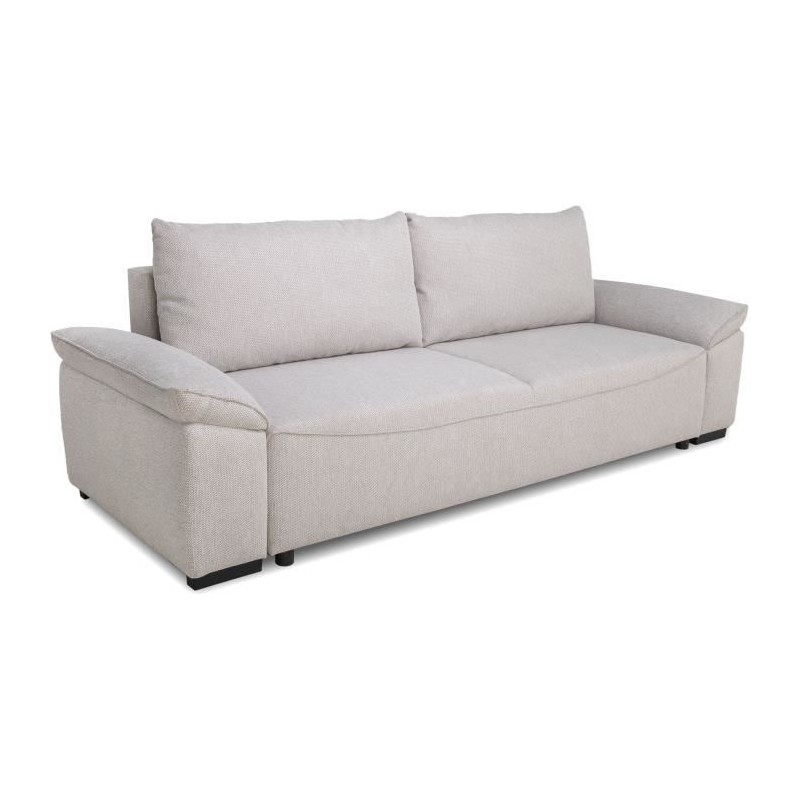 Canapé convertible avec coffre - 3 a 4 places - NORMAN - Tissu beige Canapé convertible avec coffre - 3 a 4 places - NORMAN - Tissu beige
